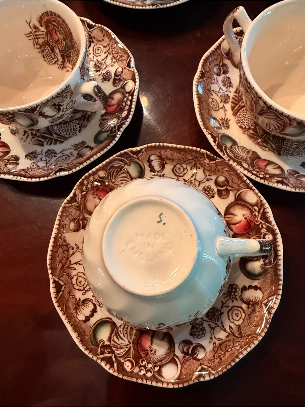 Johnson Brothers His Majesty Turkey, Fruits, Nuts Cup and Sauer, Made in England - Picture 6 of 16